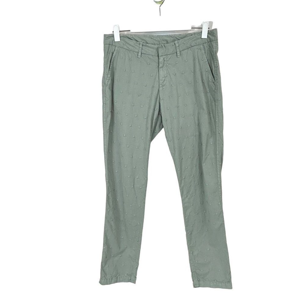 Sundance Pant Womens 8 Sage Floral Embroidered Tone on Tone Embroidered Classic